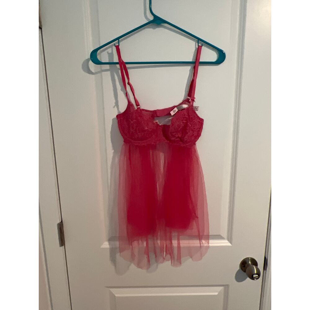 Victoria’s Secret Sexy Hot Pink Push-Up Babydoll Nightie – Size M